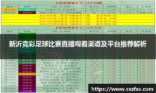 新沂竞彩足球比赛直播观看渠道及平台推荐解析